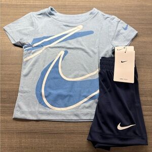 Toddler Boy 2T Nike Dri-Fit Shirt & Short 2 Piece Set Swoosh Blue